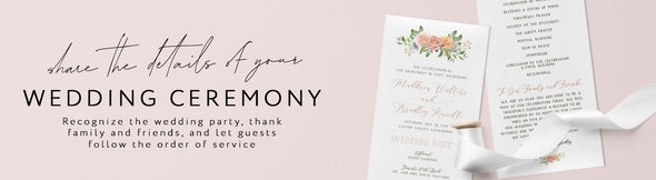 share the details with a wedding program