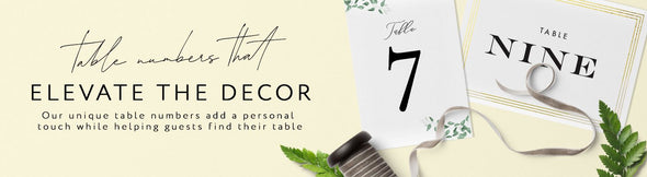 elevate your wedding decor with the perfect table number