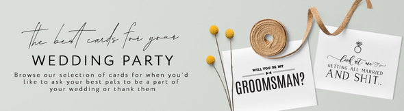 wedding party cards and will you be my bridesmaids card options