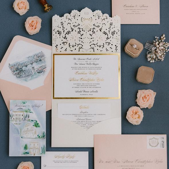 custom elegant wedding invitations with watercolor art