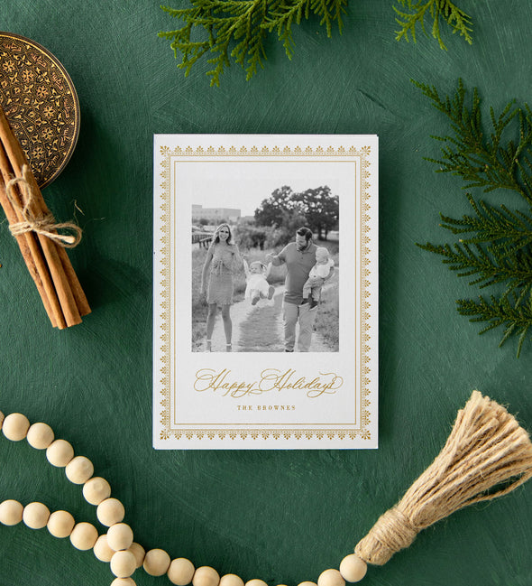 Golden Border Holiday Card