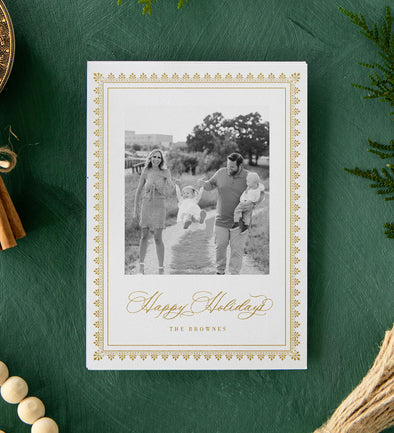 Golden Border Holiday Card