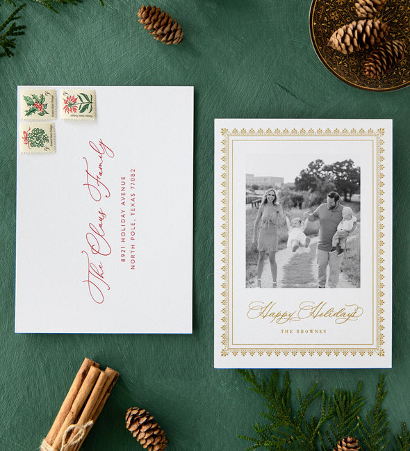 Golden Border Holiday Card