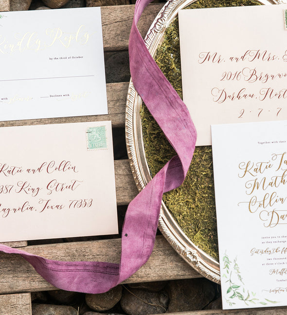 Aurora Leaf Wedding Invitation