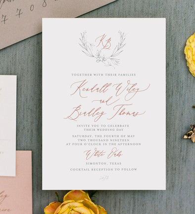 Autome Crest Wedding Invitation