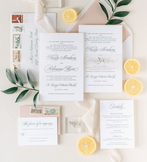 Charlotte Script Wedding Invitation