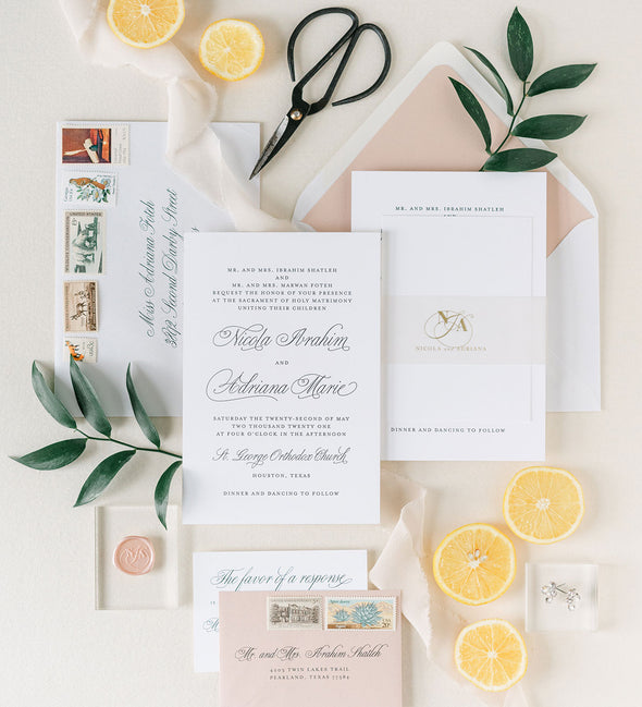 Charlotte Script Wedding Invitation