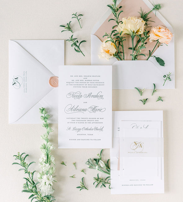 Charlotte Script Wedding Invitation