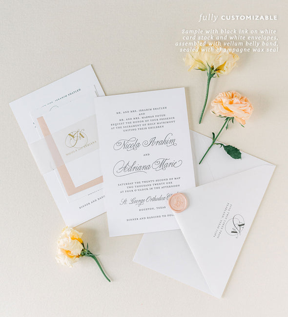 Charlotte Script Wedding Invitation