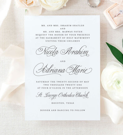 Charlotte Script Wedding Invitation