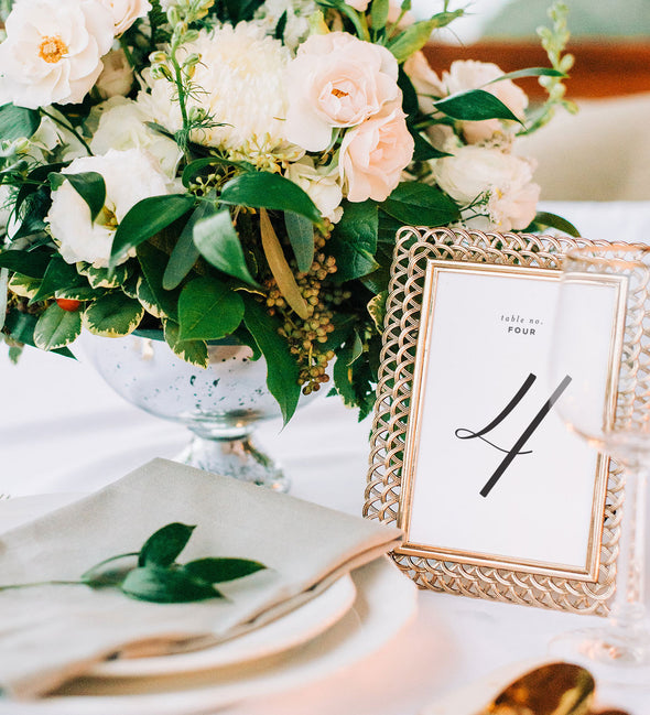 Classic Calligraphy Table Number