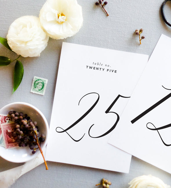 Classic Calligraphy Table Number