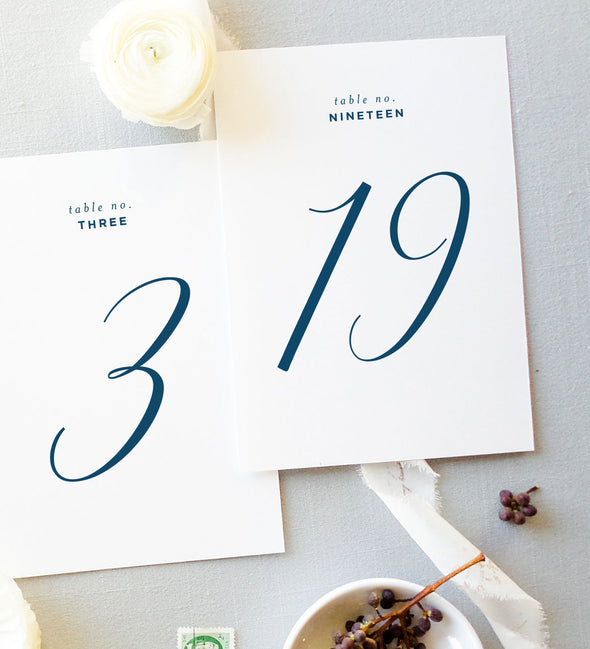 Classic Calligraphy Table Number