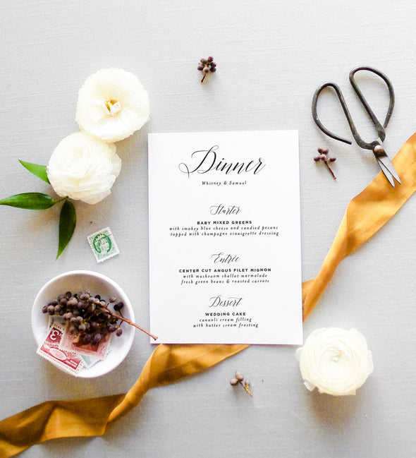 Classic Calligraphy Menu