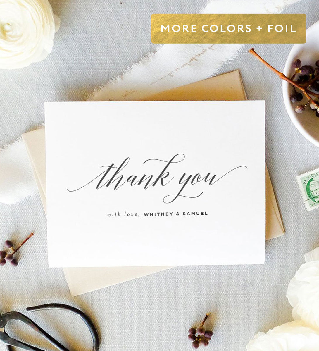 Wedding Thank You Card Simple Thank You Note
