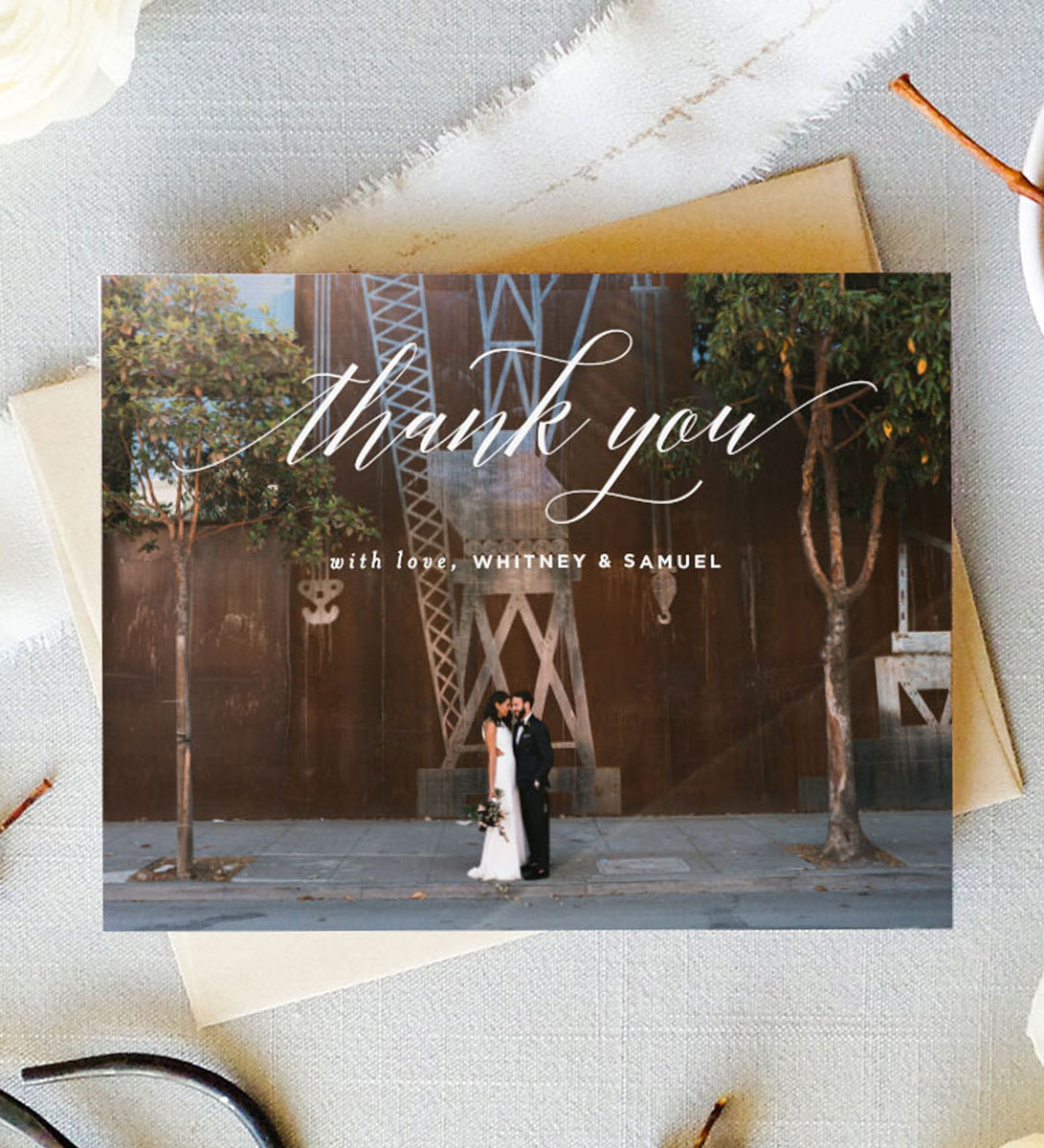 Wedding Thank You Card Photo Thank You Note