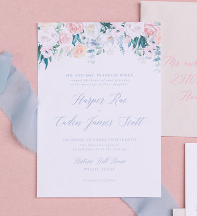 Dainty Blooms Wedding Invitation