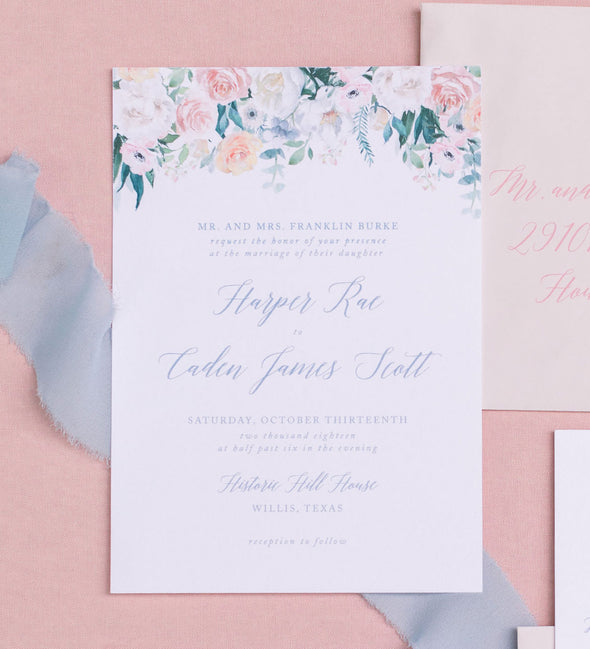 Dainty Blooms Wedding Invitation