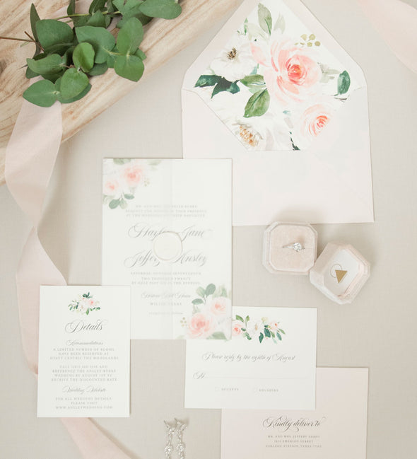 Delicate Blush Wedding Invitation