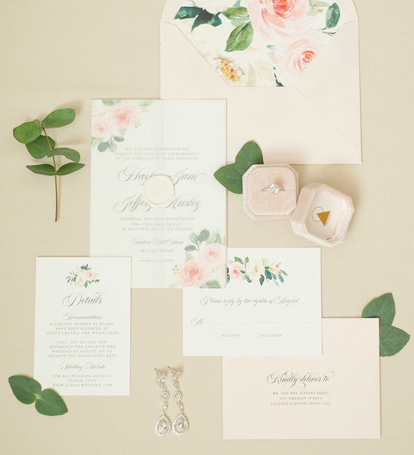 Delicate Blush Wedding Invitation