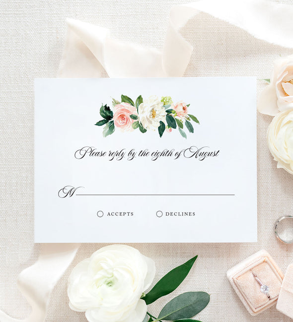 Delicate Blush Wedding Invitation