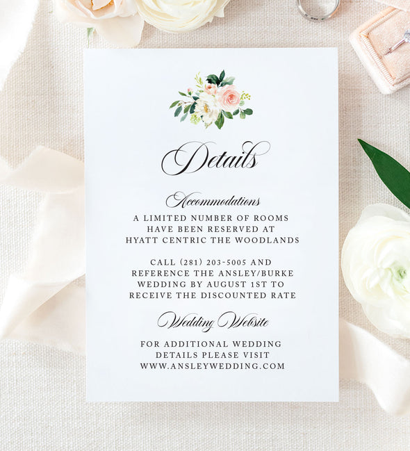 Delicate Blush Wedding Invitation