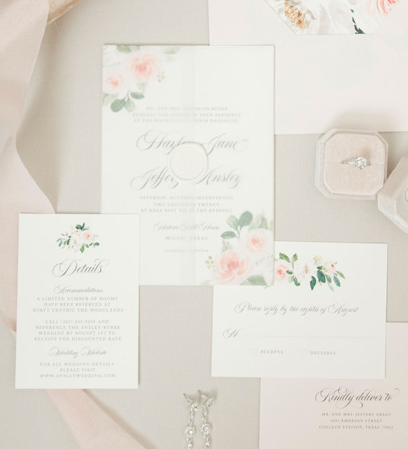 Delicate Blush Wedding Invitation