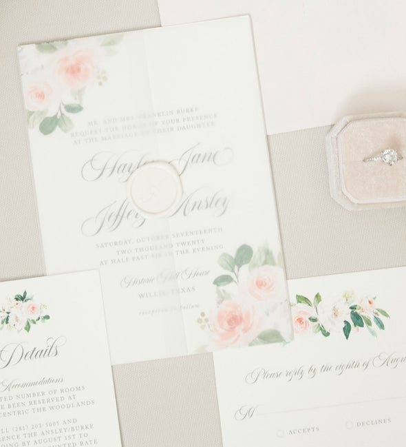 Delicate Blush Wedding Invitation