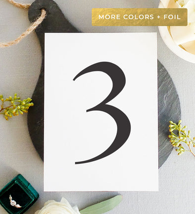 Minimal Bold Table Number