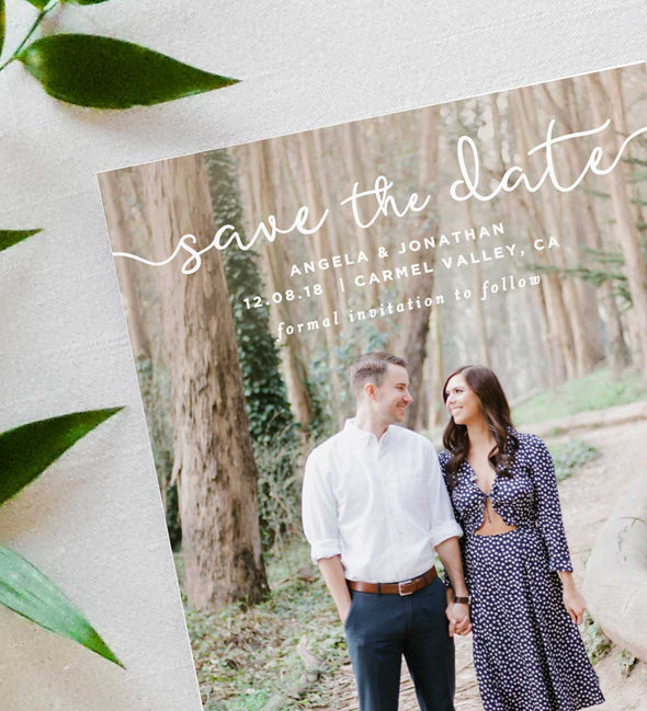 Muted Feather Photo Save The Date