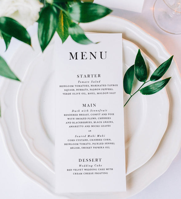 Serif Affair Menu