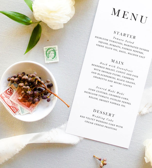 Serif Affair Menu