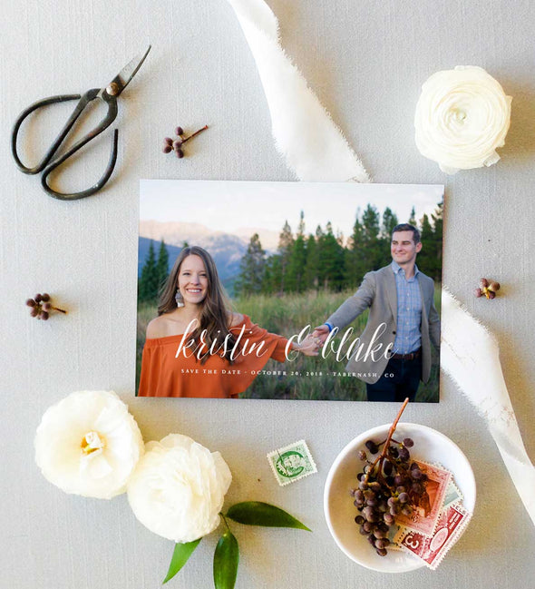 Sierra Script Photo Save The Date