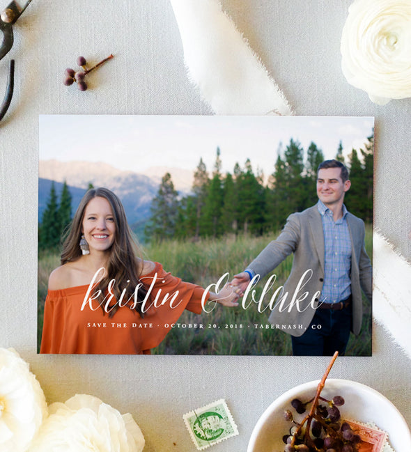 Sierra Script Photo Save The Date
