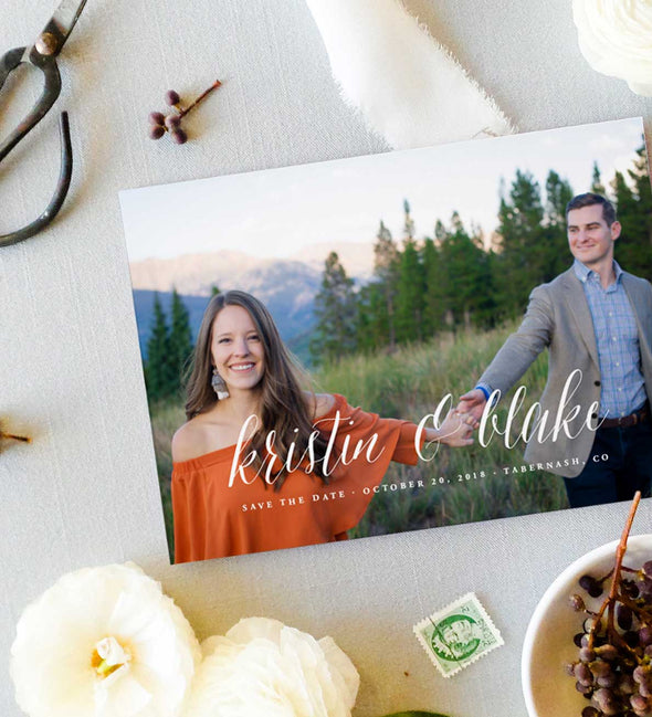 Sierra Script Photo Save The Date