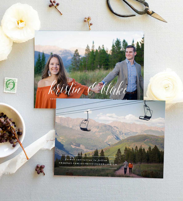Sierra Script Photo Save The Date