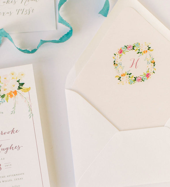 Swept Florals Wedding Invitation