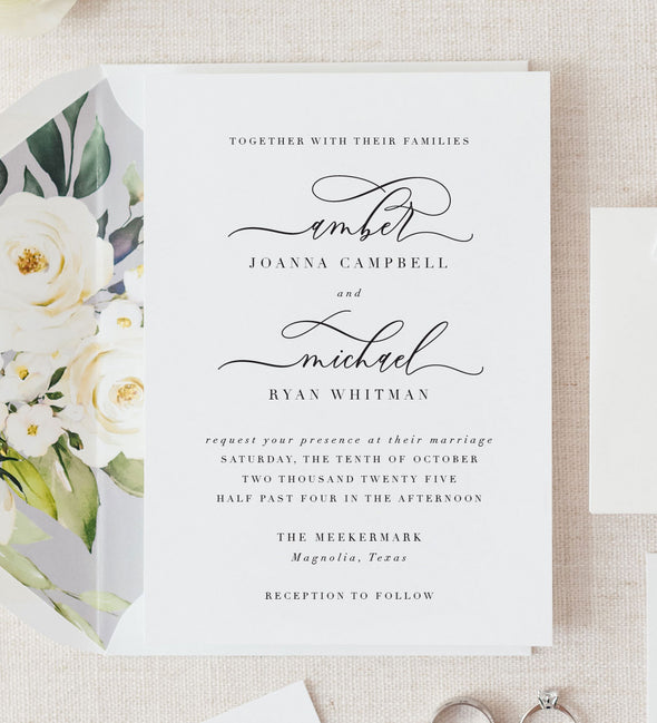 Timeless Romance Mix Wedding Invitation