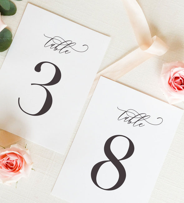 Timeless Romance Table Number