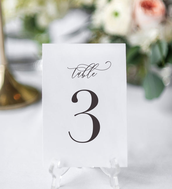 Timeless Romance Table Number