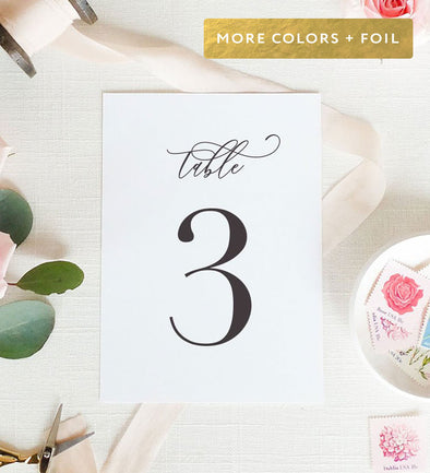 Timeless Romance Table Number