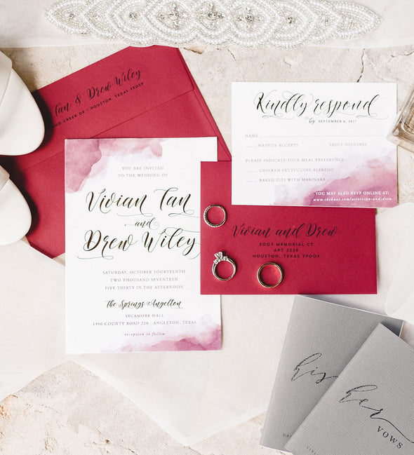 Watercolor Splash Wedding Invitation