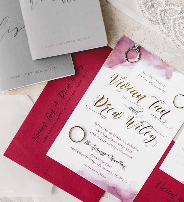 Watercolor Splash Wedding Invitation