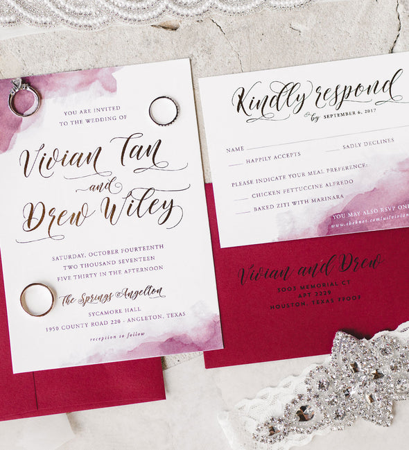 Watercolor Splash Wedding Invitation