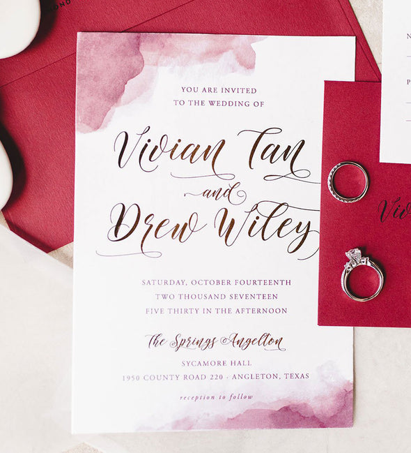 Watercolor Splash Wedding Invitation