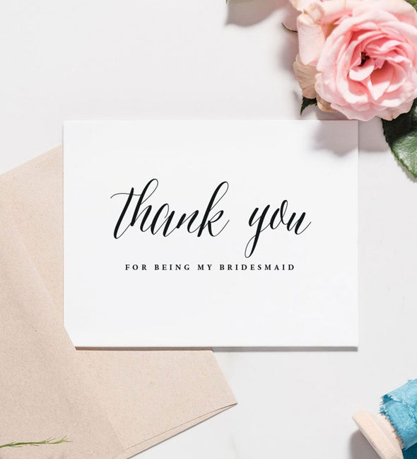 bridesmaid thank you card