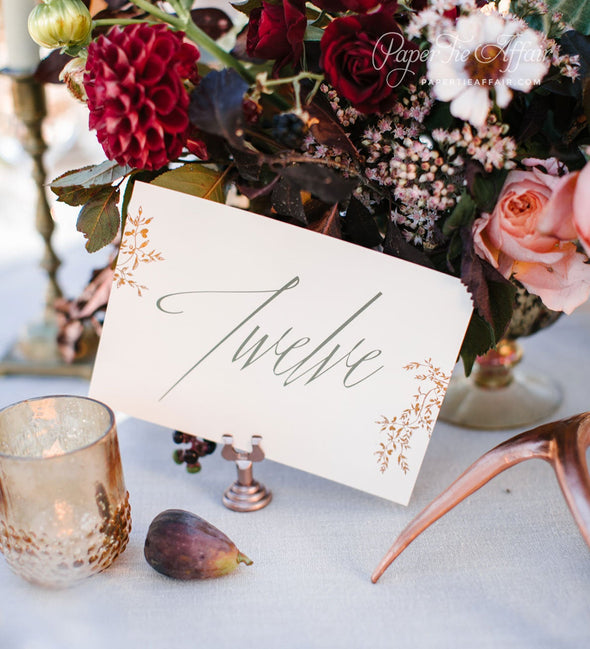Burnished Leaves Table Number