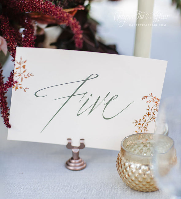 Burnished Leaves Table Number