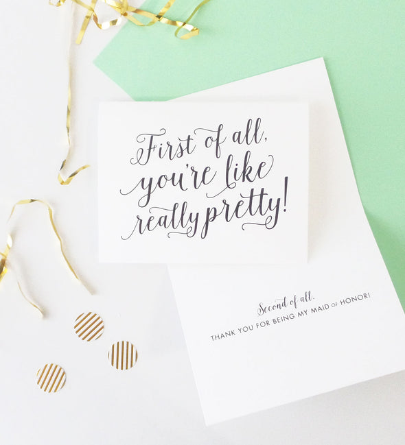 bridesmaid thank you card